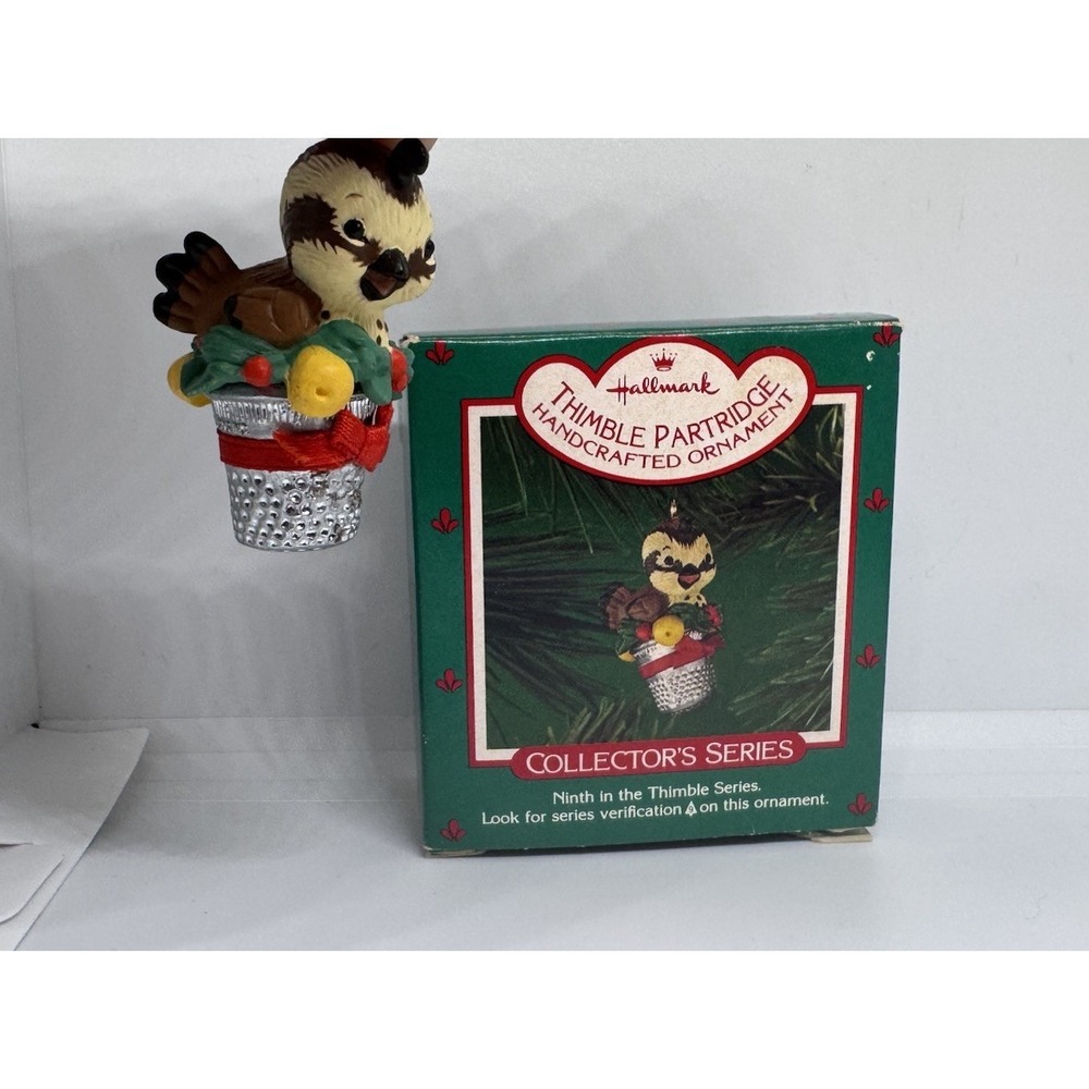 Vintage Hallmark Thimble Partridge Christmas Ornament 9th in Series 1986